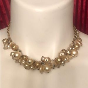 White And Tan Pearl Choker Necklace